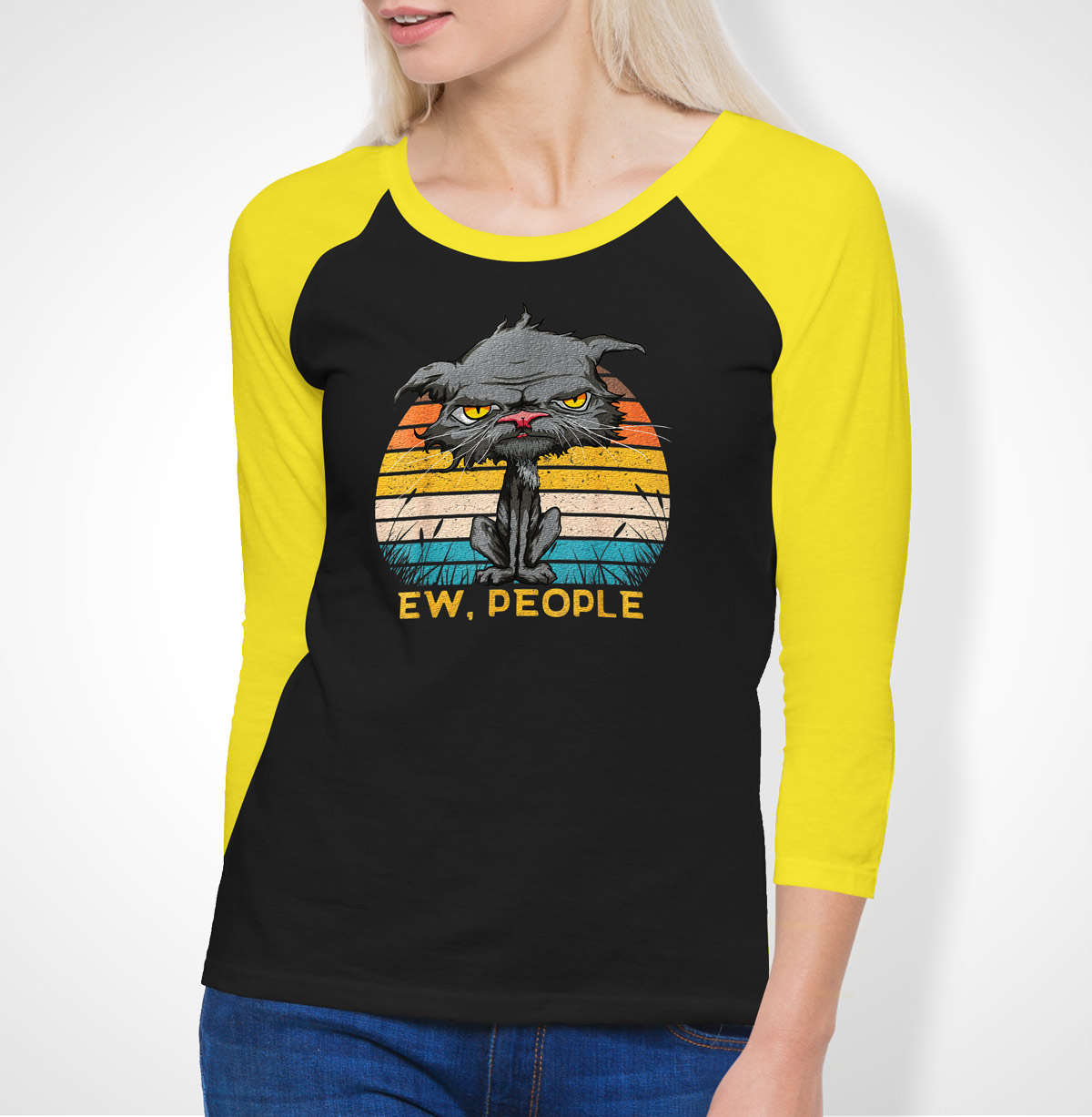 Ew, People Cat 3/4 Sleeve T-Shirt