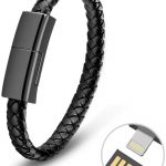 2-in-1 Leather Bracelet & USB Charger - Black