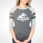 Personalized Family-Saurus 3/4 Sleeve T-Shirt (Inspired By Jurassic Park)
