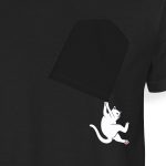 Hanging On Cat Pocket T-Shirt