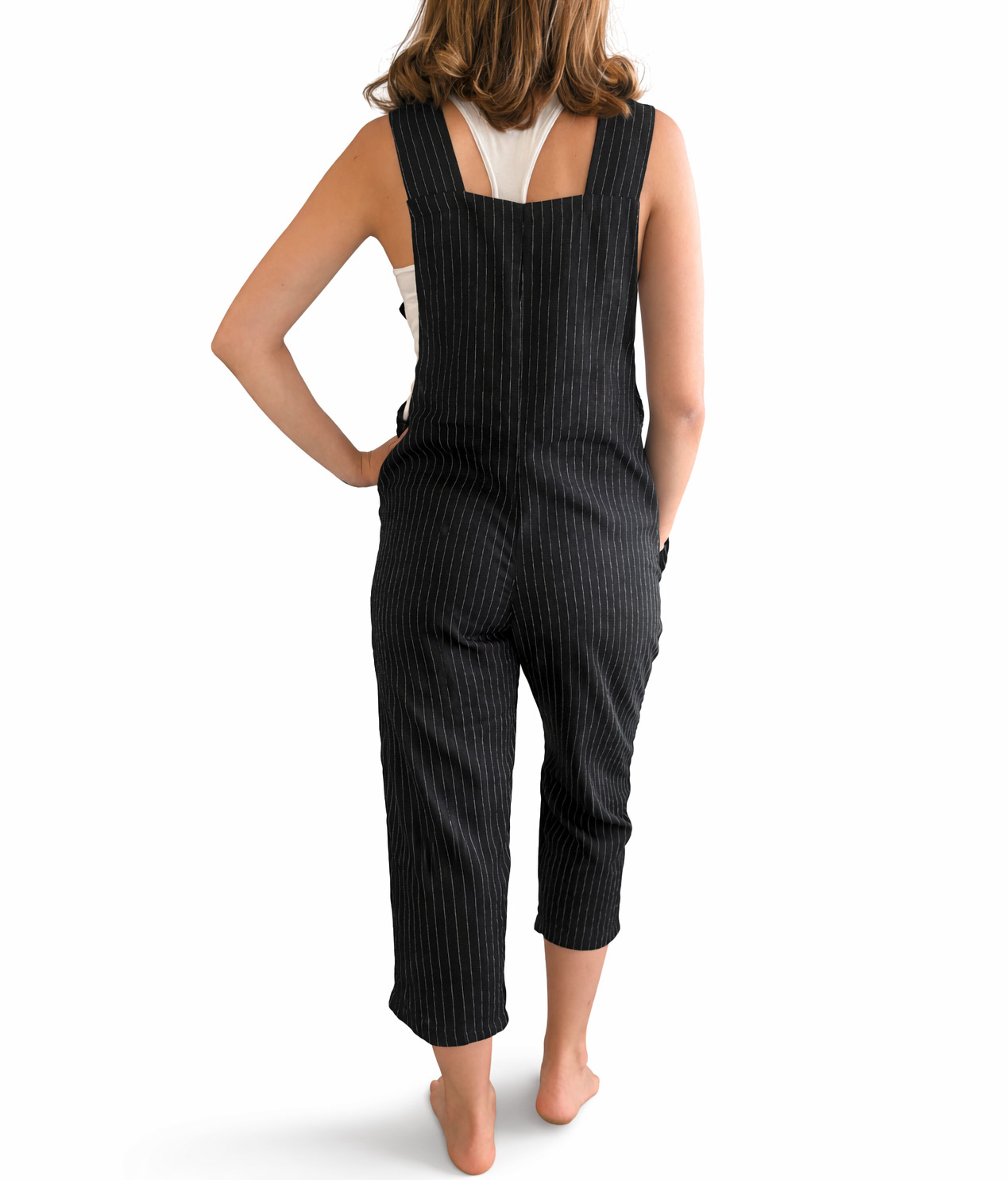 Black Pinstripes Dungaree - Image 2