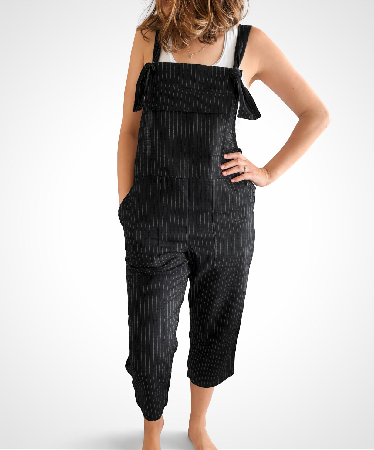 Black Pinstripes Dungaree